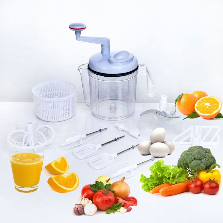 Buy Branded 9 pcs Multipupose Manual Food Processor With FREE Citrus