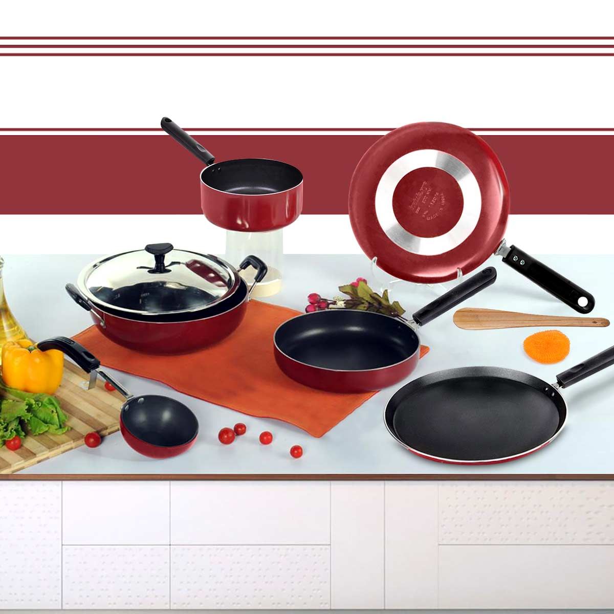 Buy Brilliant 7pcs Nonstick Cookware Set Online at Best Price in India